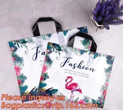 China Eco Friendly Biodegradable Plastic Soft Loop Handle Bags,Retail Soft Loop Handle Shopping bags,Recyclable clothing packa for sale