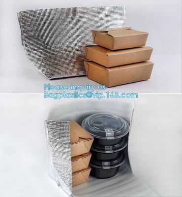 China Reusable Aluminium Foil Lunch Food Delivery Non Woven Insulated Thermal Cooler Bag,hot food delivery Use Aluminum Foil i for sale
