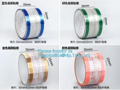 China Easy Tearing Remove Masking Tape Seal Drinks And Bags,Easy TAPE OPP Tape food packaging tape coffee cup sealing label for sale