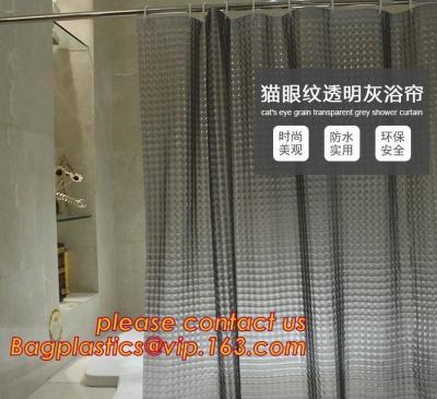 China New popular transparent printed peva shower curtain, Polyester Shower Curtain Fabric For Bath Curtain, waterproof bath w for sale