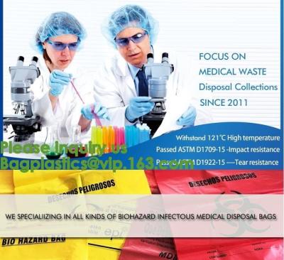 China 25 x Strong Clinical Waste Biohazard / Bio Hazard Yellow Bags,Autoclave Biological Hazard Bags / Specimen Bags bagease for sale