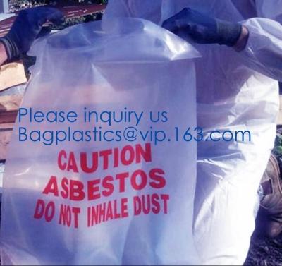 China Hazardous Waste Yellow Plastic Bag Asbestos Garbage Bag,large size thicker LDPE asbestos remove bags,asbestos garbage ba for sale