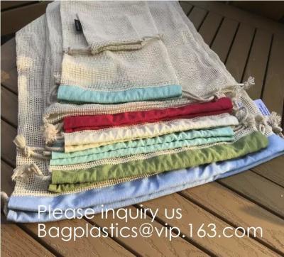 China Portable/Reusable/Washable Cotton Mesh String Organic Organizer Shopping Handbag Long Handle Net Tote (Grey Blue/Black/B for sale