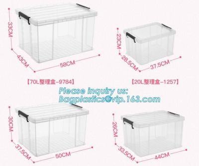 China Household Multi-function Large Size Clear Plastic Storage Box Sundry Clothes Storage Box With Lid, First Aid Plastic Tra for sale