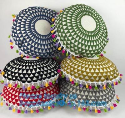 China Ethnic Indian Mandala style meditation pillow embroidered Suzani decorative Round Cushion Cover, bagplastics, bagease pa for sale