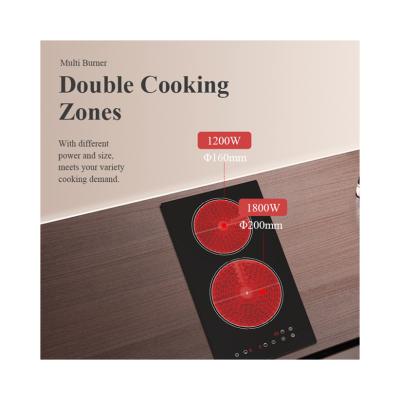 China Dual Zones Heated Infrared Induction Cooker Vitro Ceramic  Super Slim for sale