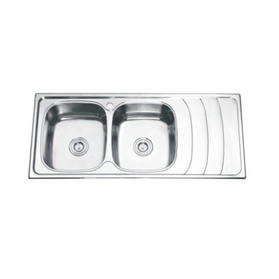 China Press Stainless Steel Wash Basin , Double Bowl 30 Inch Undermount Kitchen Sink for sale
