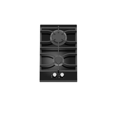 China Household Built In Cooker Hob 2 Burner Table Glass Top Cast Iron Built In Gas Cooktops for sale