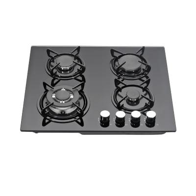 China Tempered Glass Fashion 4 Burner Gas Hob Electronic Ignition for sale