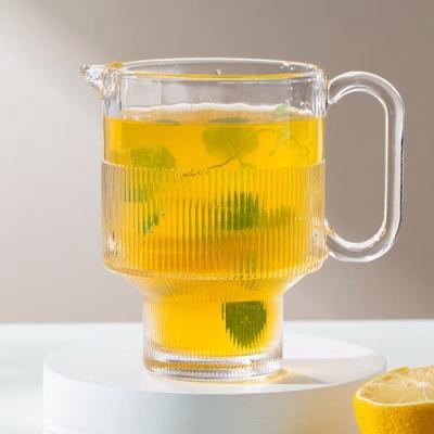 China Cold Drink 22 Oz Glass Iced Tea Jugs 625ml Fruit Juice Lead Free Glass Pitcher for sale