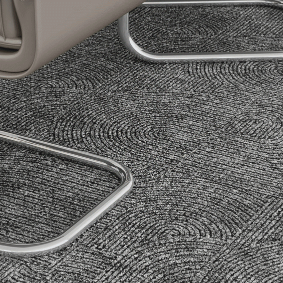 Commercial carpet tile installation and pattern display