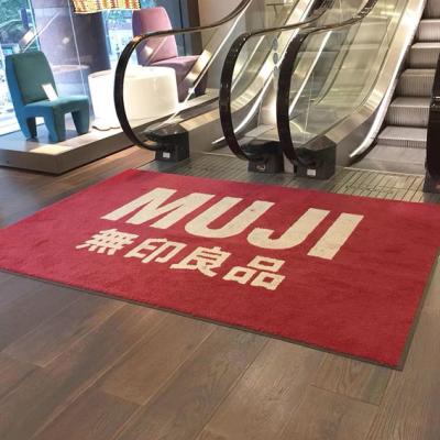 China 40*60cm 7mm Non Slip Dust Control Printed Mats With Logo Custom Commercial Mats for sale