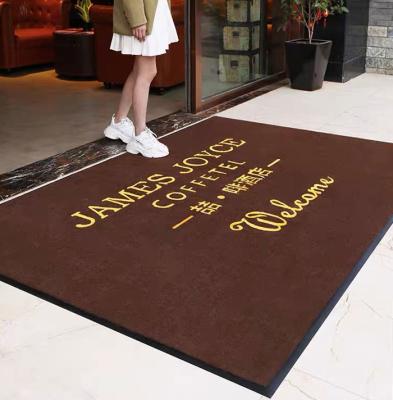 China SGS 83*150cm Custom Logo Mats Advertising Promotional Welcome Mats For Business for sale