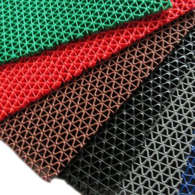 China 5MM S Grip Anti Slip PVC Floor Mat Drainage Non Slip Plastic Floor Matting for sale