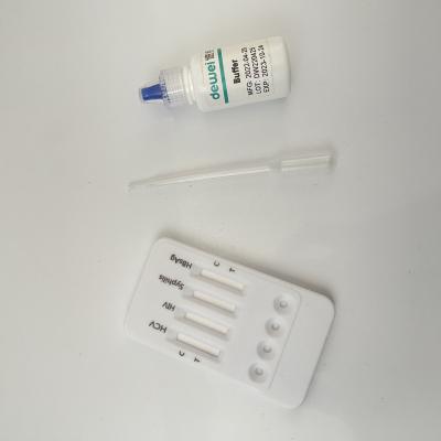 China Blood Combo Rapid Test Kit For Hepatitis B Virus HBsAg HCV HIV AIDS Syphilis TP for sale