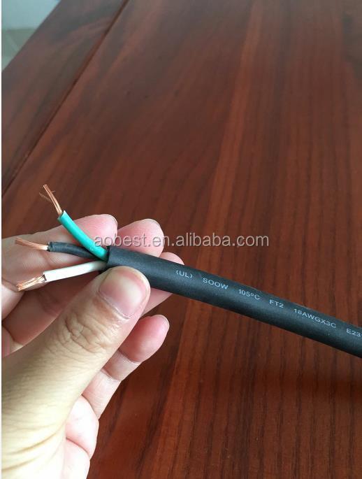 Copper conductor 2 conductor 12 AWG SOOW cable