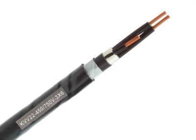 China KVV22 Type Steel Tap Armoured Control Cable , Copper Core Power Control Cable for sale