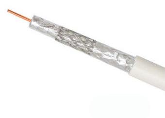 China Cable coaxial de Rg6u 75 ohmios, aislamiento por satélite de la espuma PE del cable coaxial del tri escudo en venta