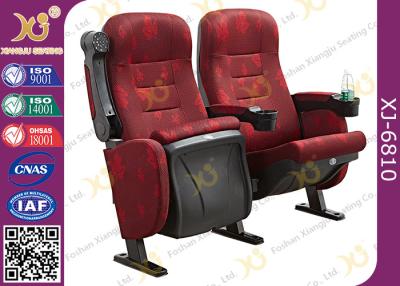 China Mesh Fabric Upholstered Theater Chairs With Leatherette Headrest Row Number for sale