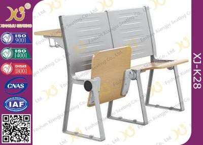 China Metal And Plywood Structure School Desk Chair With Reading Pad For Lecture Room for sale