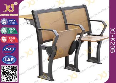 China Attractive Design Finished Black Epoxy Powder Lecture Hall Seats With Writing Board for sale