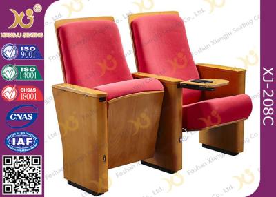 China Conference Hall / Church Auditorium Chairs Wooden With Folding Writing Table for sale