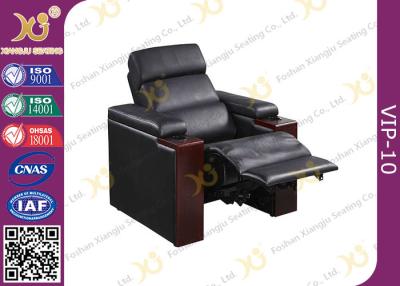 China Shop Black Leather VIP Cinema Seats With Power Recline Optional Home Theater Sofa for sale