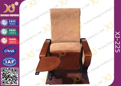 China Auditorium Conference Hall Chairs With Durable Plywood Writing Table / Large Iron Leg for sale