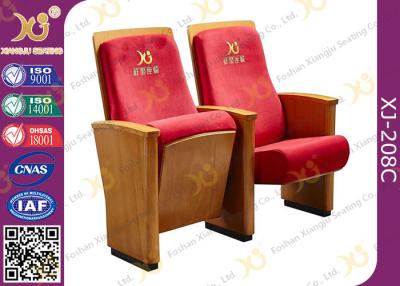 China High-end Red Fabric Auditorium Chairs With Folded Writing Tablet for sale