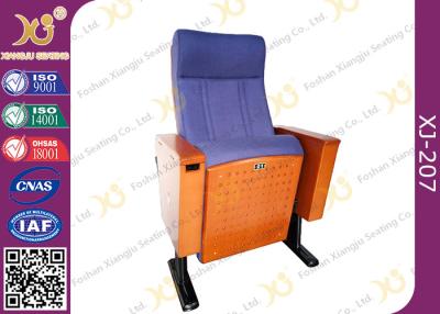 China Wood Box Armrest Conference Hall Chairs With Foldable PU Foam Seat for sale