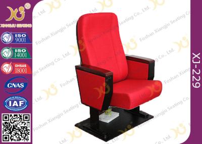 China Wooden Armrest Box Structure Conference Hall Chairs With Book Net And Cup Holder for sale
