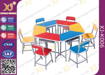 China Multi Functional Combination Student Desk And Chair Set With Steel Drawer / Classroom Furniture for sale