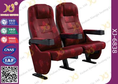 China Strong Durable 3D Movie Theater Chairs Floor Fixed With Folding Cupholder for sale