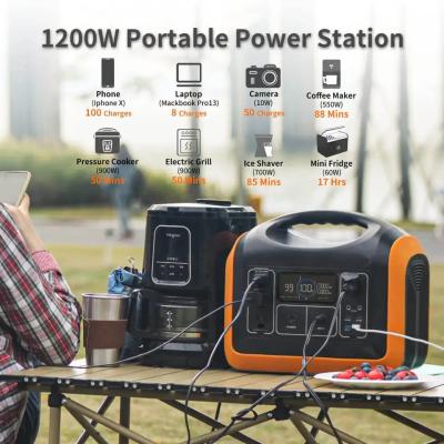 China Portable 220v Battery Power Station 1200W Mobile Solar Power Station for sale