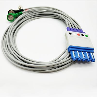 China 90cm Durable HP 5 Leads snap ECG Cables And Leadwires Customized Design OEM / ODM Service for sale