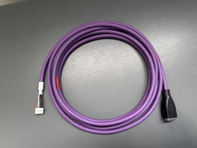 China Industrial High Flexible Purple 5pin Shielded USB Harness 2600mm Length for sale