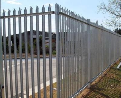China Garden Steel Palisade Fencing Hot Dipped Galvanized With Post for sale