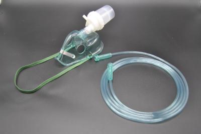 China 0.4ml transparante Kinked Ventilatorverstuiver Kit Green Adult Nebulizer Mask Te koop