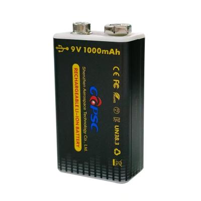 China 1000mAh 9 Volt Rechargeable Battery With Charger Type C Fast Charging for sale
