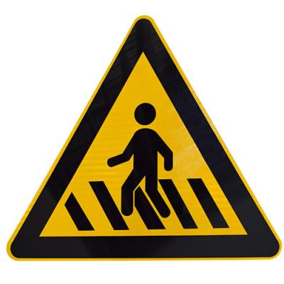 China Best Price Pay Attention To Pedestrians Warning traffic Sign and Symbols Supplier for sale