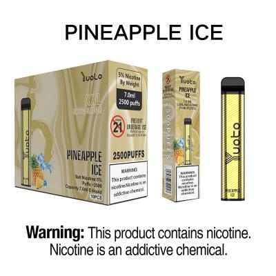China Yuoto Disposable Vape Pen Device 2500 Puffs best disposable ecig 2022 pineapple Ice 7ml for sale