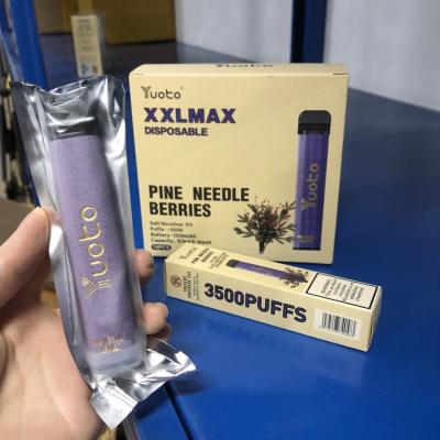 China Factory new Yuoto XXL MAX 3500 Puffs Disposable Vape Pine needle berries flavors for sale