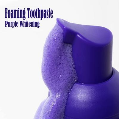 China Teeth Whitening Purple V34 Foaming Toothpaste 50ml GMP for sale