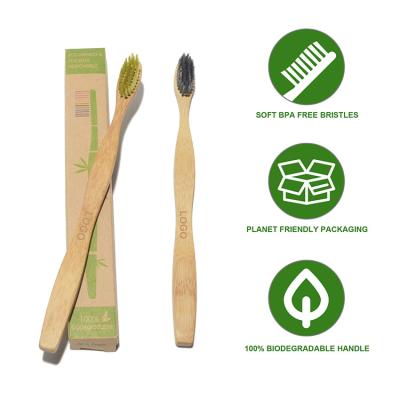 China OEM de bambu da escova de dentes do carvão vegetal da massagem da goma preta para o curso à venda