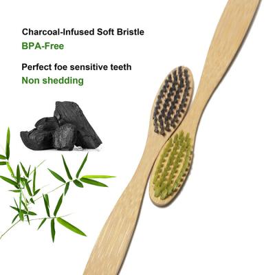Chine Brosse à dents dans l'environnement en bambou de charbon de bois pour les dents sensibles à vendre