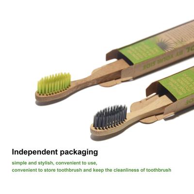 China 20g Natural Sustainable Bamboo Charcoal Toothbrush With Biodegradable Bristles for sale