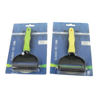 China Double Sided Pet Comb Brush Deshedding Tools For Dogs Dense Treatments Open Knot Comb 189x108x26mm for sale