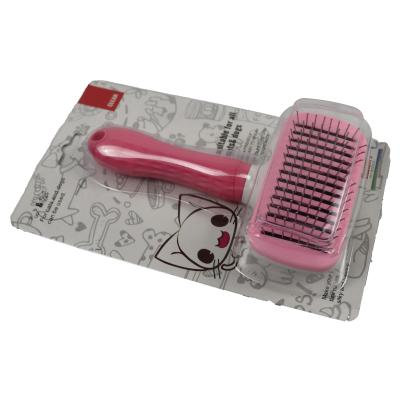 China Massaging Shell Shedding Pet Comb Brush Steel Button That Cuts Hair Removal for sale