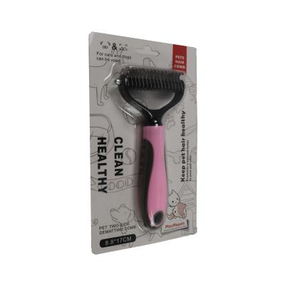 China Dematting Dog Comb That Cuts Out Knots Small Dogs Grooming Cat Pet Animal 17.5x4.5cm for sale