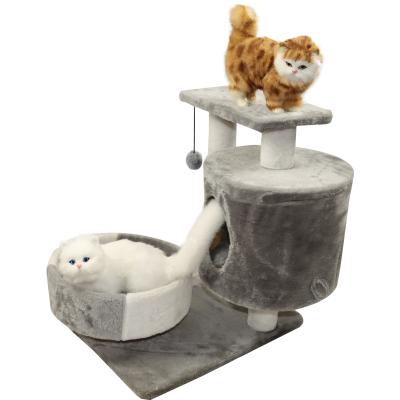 China Cool Cat Climbing Furniture Non Slip 2 Tier Level 48 Inch Indoor Cat Tree House for sale